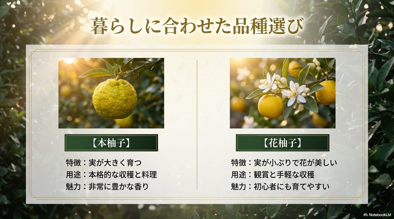 暮らしに合わせて選べる本柚子と花柚子の特徴