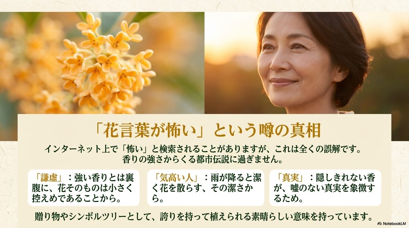 謙虚や真実など金木犀の花言葉が怖いと言われる理由と真実
