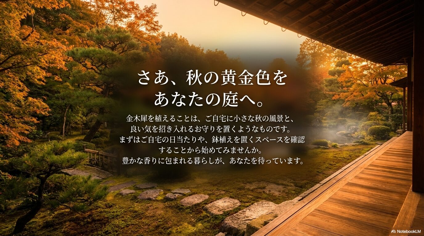 さあ、秋の黄金色をあなたの庭へ。豊かな香りに包まれる暮らしの提案
