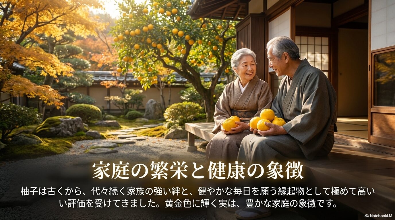 庭木として家庭の繁栄と健康を象徴する柚子