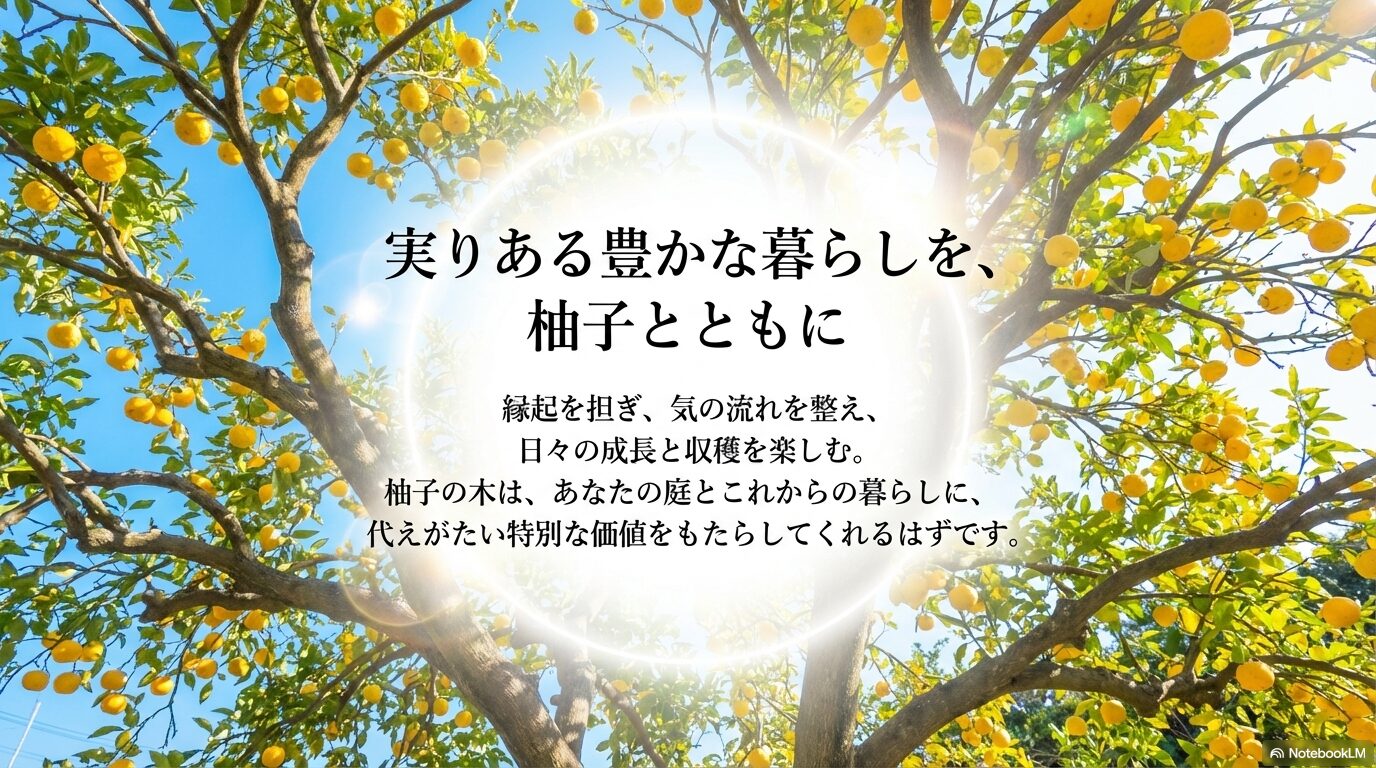 実りある豊かな暮らしをもたらす柚子の庭木