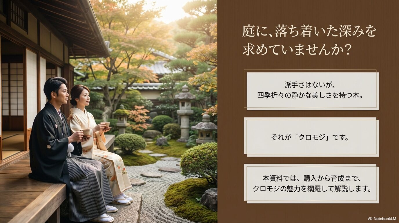 庭に落ち着いた深みをもたらすクロモジの魅力