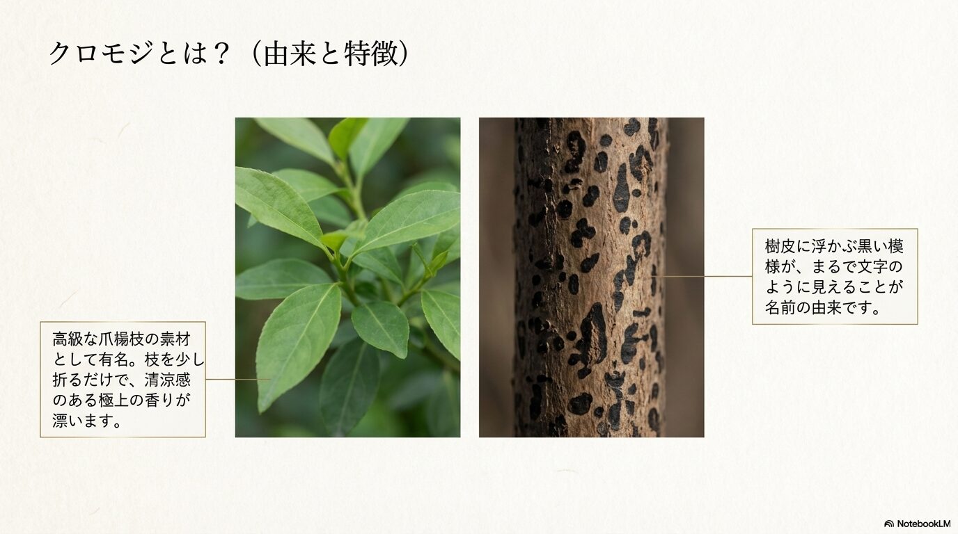 爪楊枝の素材としても知られるクロモジの由来と特徴