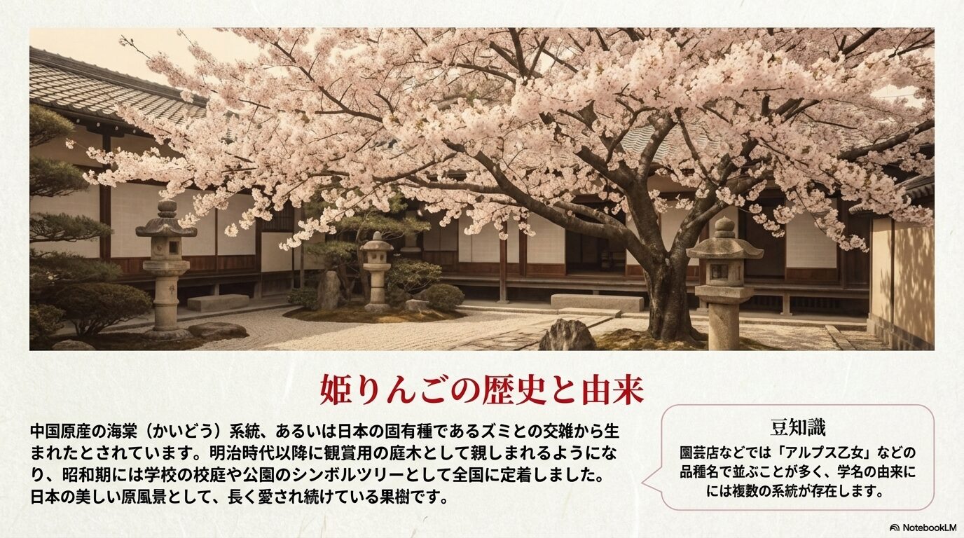 姫りんごの歴史と由来(中国原産の海棠や日本のズミとの交雑)