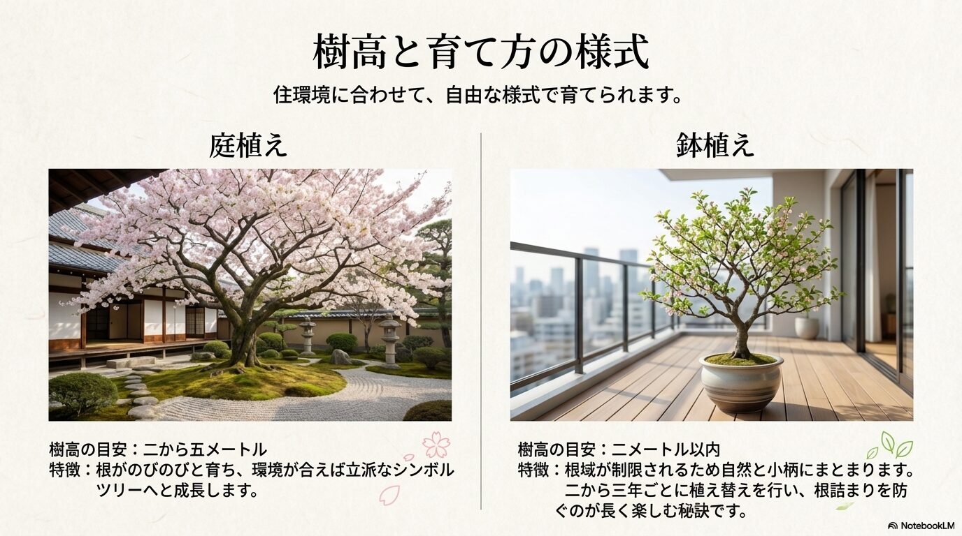 姫りんごの庭植えと鉢植えにおける樹高の目安と育て方の特徴