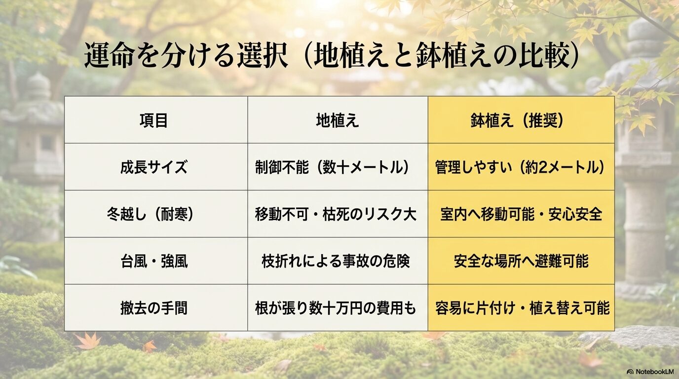 運命を分けるレモンユーカリの地植えと鉢植えのメリット・デメリット比較