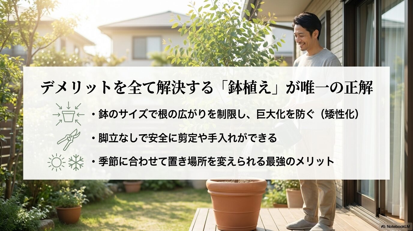巨大化を防ぎ移動もできるレモンユーカリの鉢植えの3つのメリット