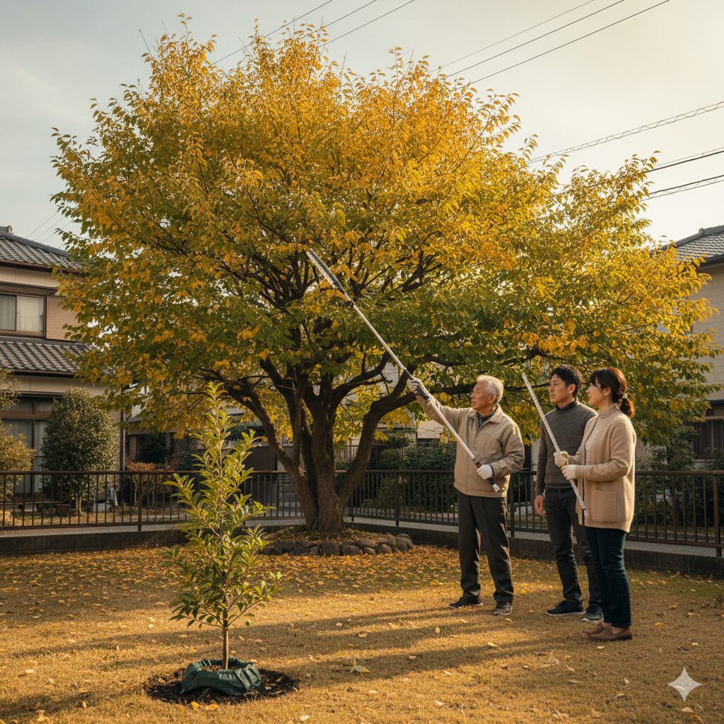 エゴノキの成長速度に合わせた管理