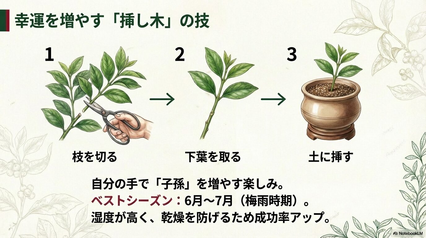 アオキの挿し木の手順と成功させるコツ