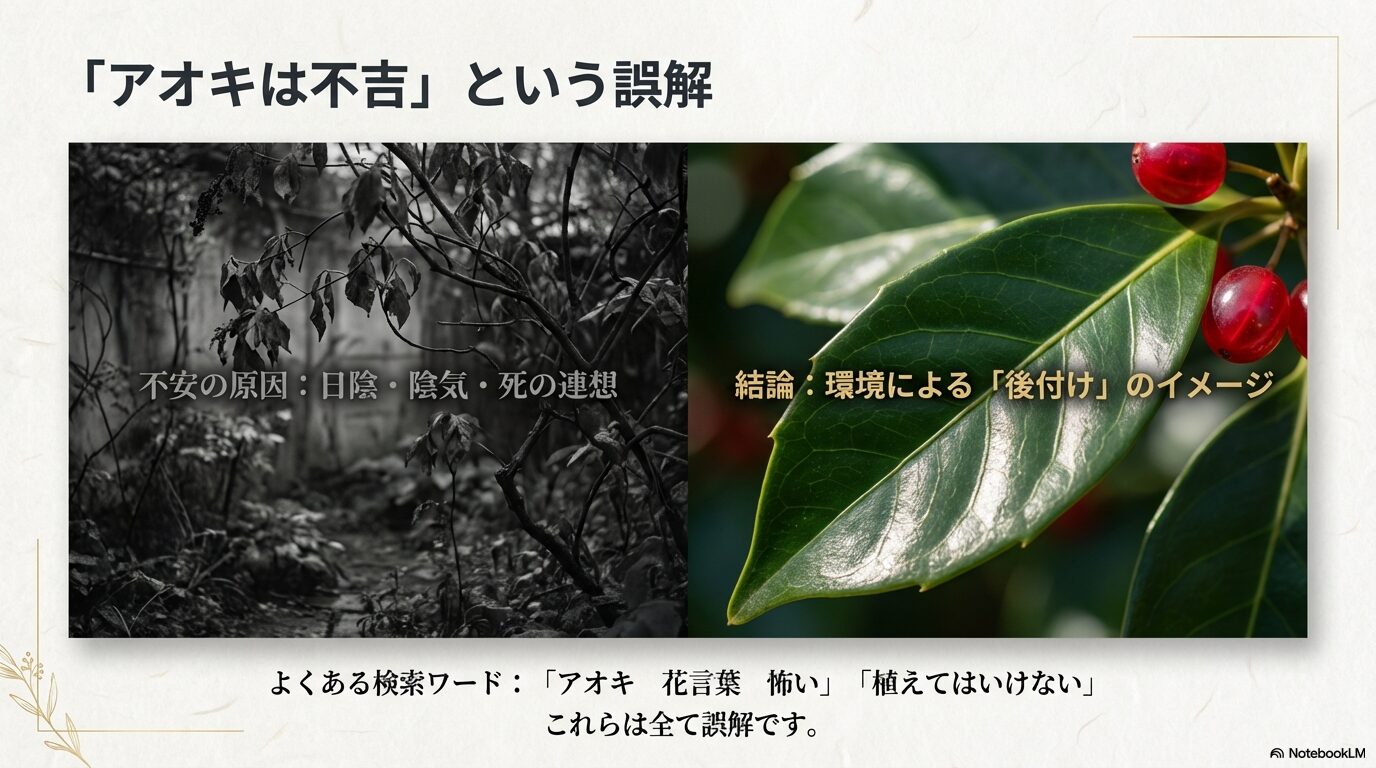 アオキが不吉とされる誤解の原因と環境による後付けのイメージ