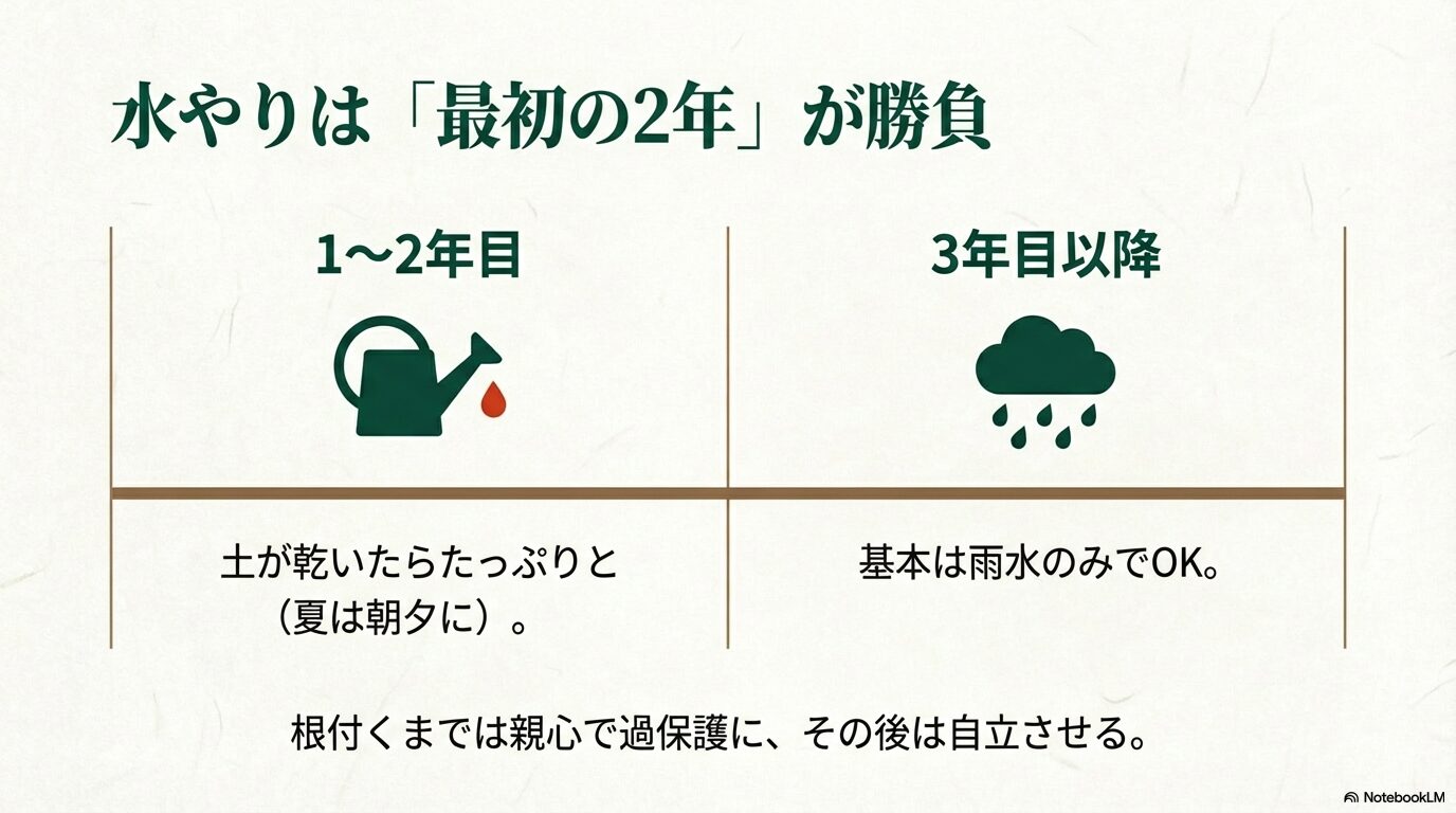 初心者でも失敗しないイチイの水やり・寒肥の時期