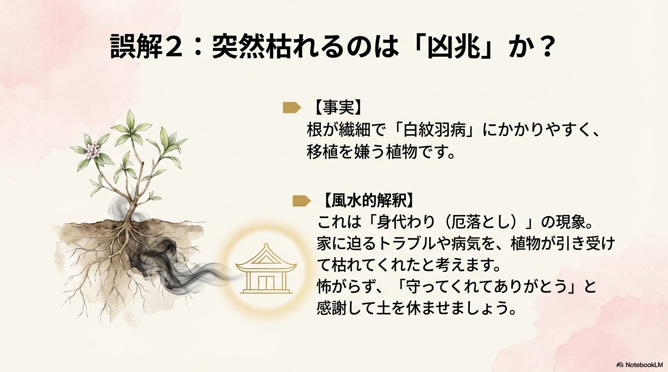 沈丁花が枯れることの風水的な意味(身代わり・厄落とし)