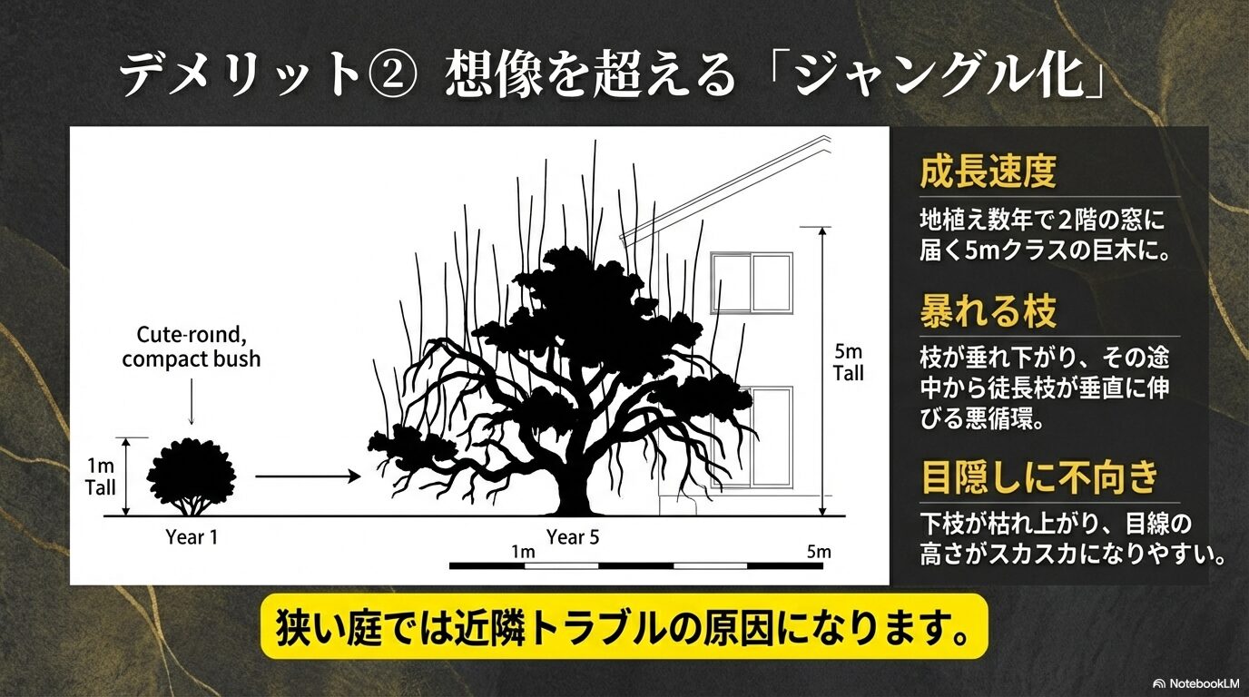 デメリット2：想像を超える成長速度でジャングル化するフェイジョア