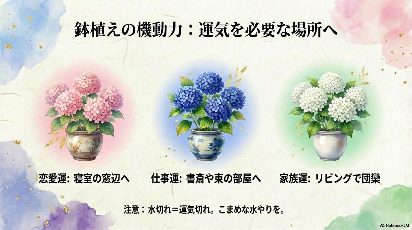 運気に合わせて移動できる鉢植え紫陽花のメリット