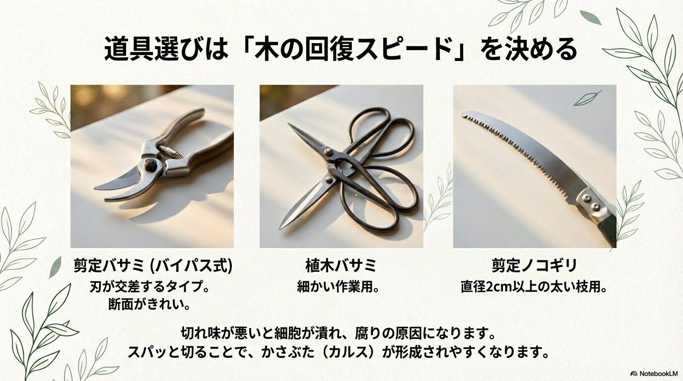 木の回復を早めるための正しい剪定道具（ハサミ・ノコギリ）の選び方