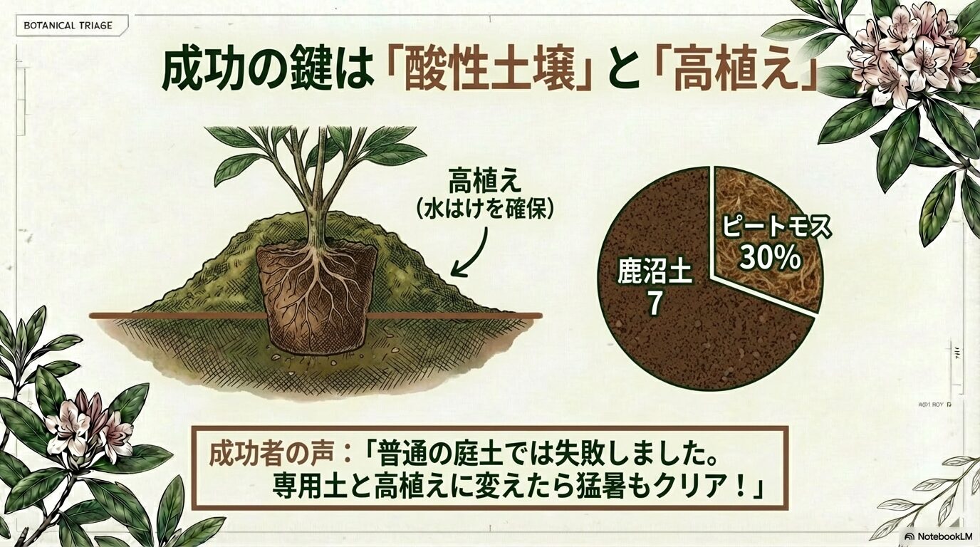 成功の鍵となる酸性土壌と高植えのポイント