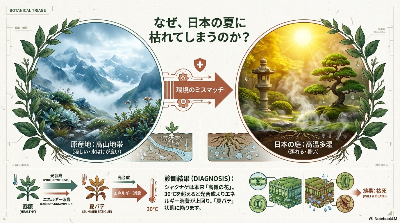 ャクナゲが日本の夏に枯れるメカニズムと環境のミスマッチ