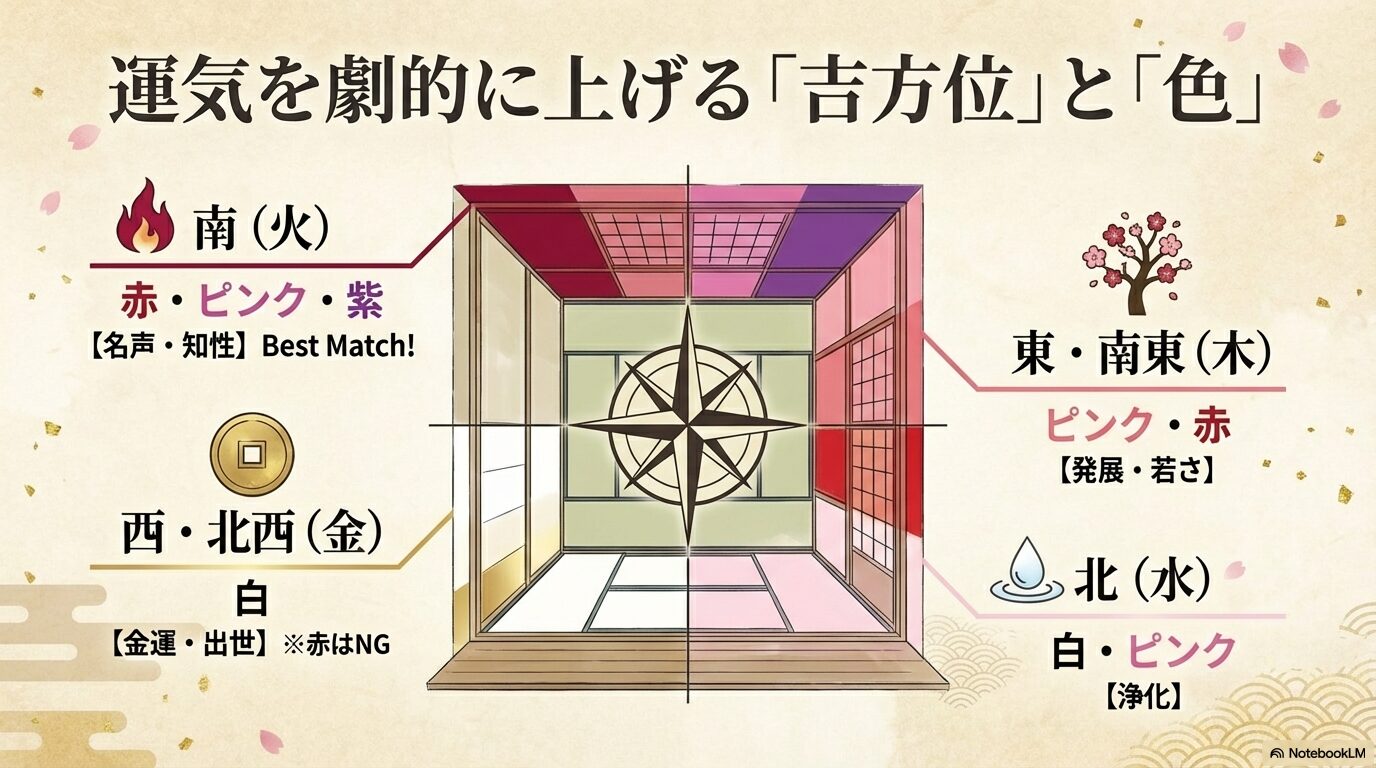 サルスベリの風水吉方位とおすすめの花色マトリクス
