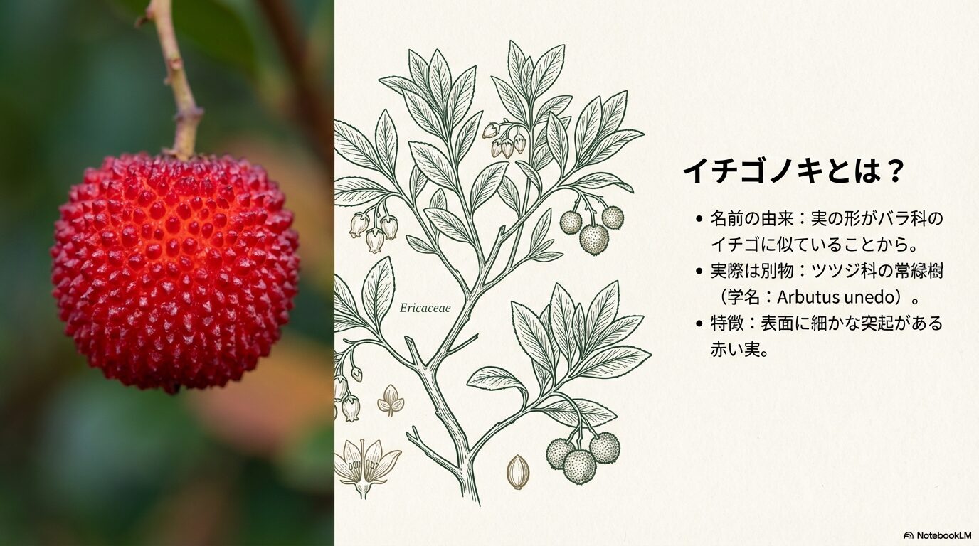 ツツジ科の常緑樹であるイチゴノキの特徴と名前の由来