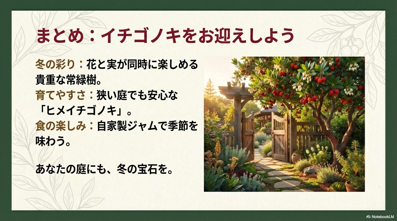 狭い庭でも育てやすくジャムも楽しめるイチゴノキのまとめ