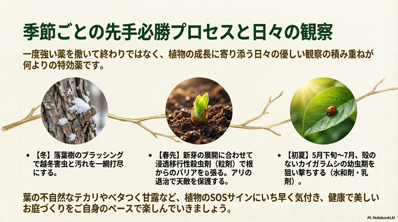 庭木の害虫対策カレンダーと日々の観察ポイントまとめ