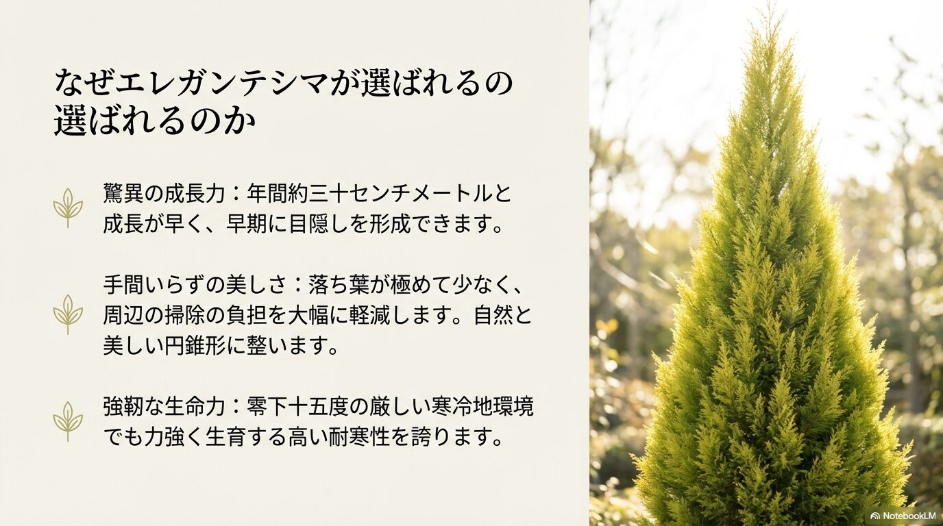 エレガンテシマが選ばれる理由（驚異の成長力・美しさ・生命力）