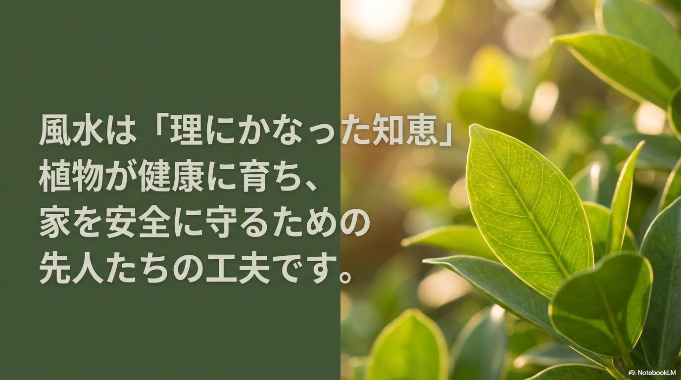 風水は理にかなった知恵。植物が健康に育ち家を安全に守る先人たちの工夫