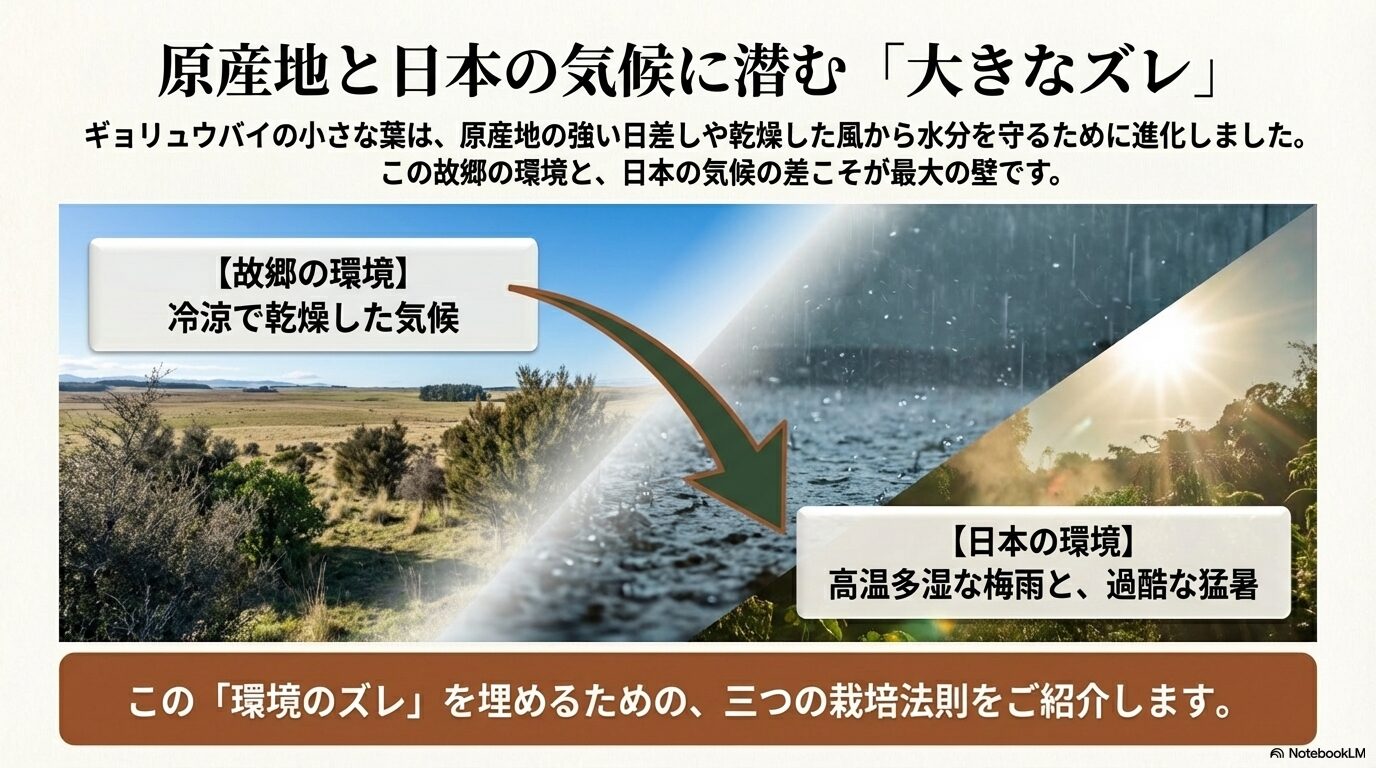 ギョリュウバイの原産地と日本の気候に潜む大きなズレ