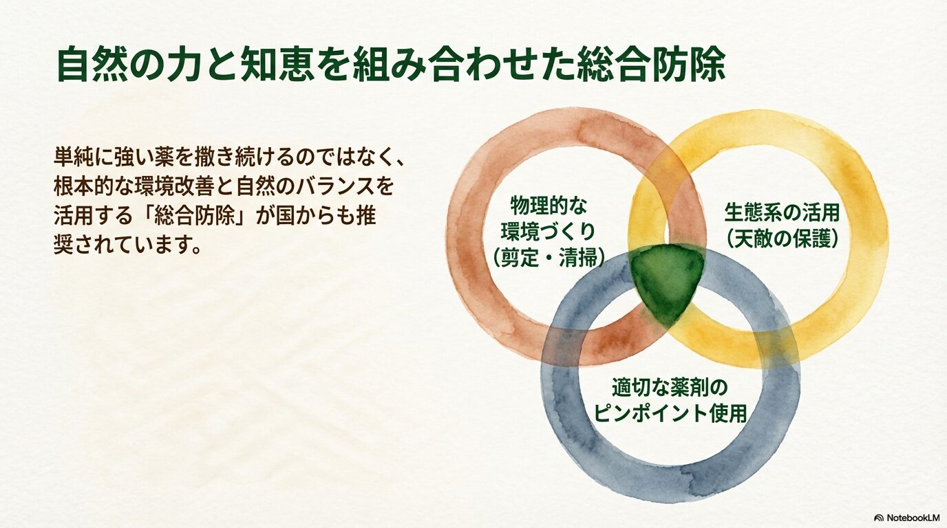 環境・生態系・薬剤を組み合わせた庭木の総合的病害虫管理(IPM)
