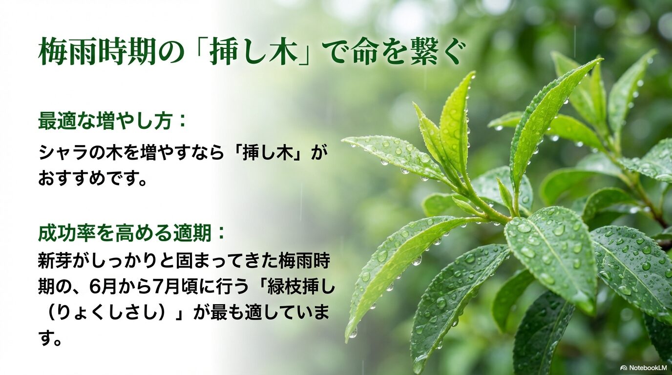 梅雨時期の緑枝挿しでシャラの木の命を繋ぐ増やし方