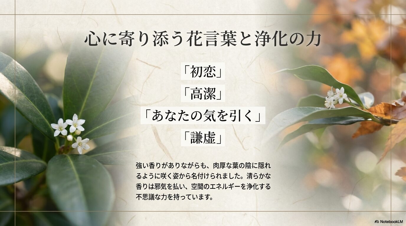 初恋や高潔、謙虚など銀木犀の心に寄り添う花言葉