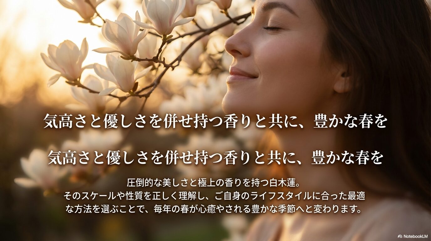 白木蓮の香りと共に豊かな春を迎えるための結びのメッセージ