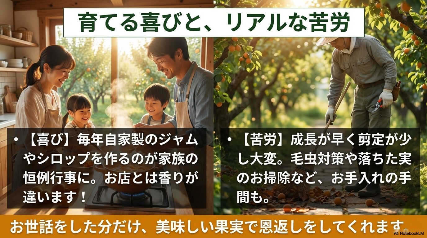 杏の木を庭に植えている人のリアルな喜びと苦労の口コミや感想