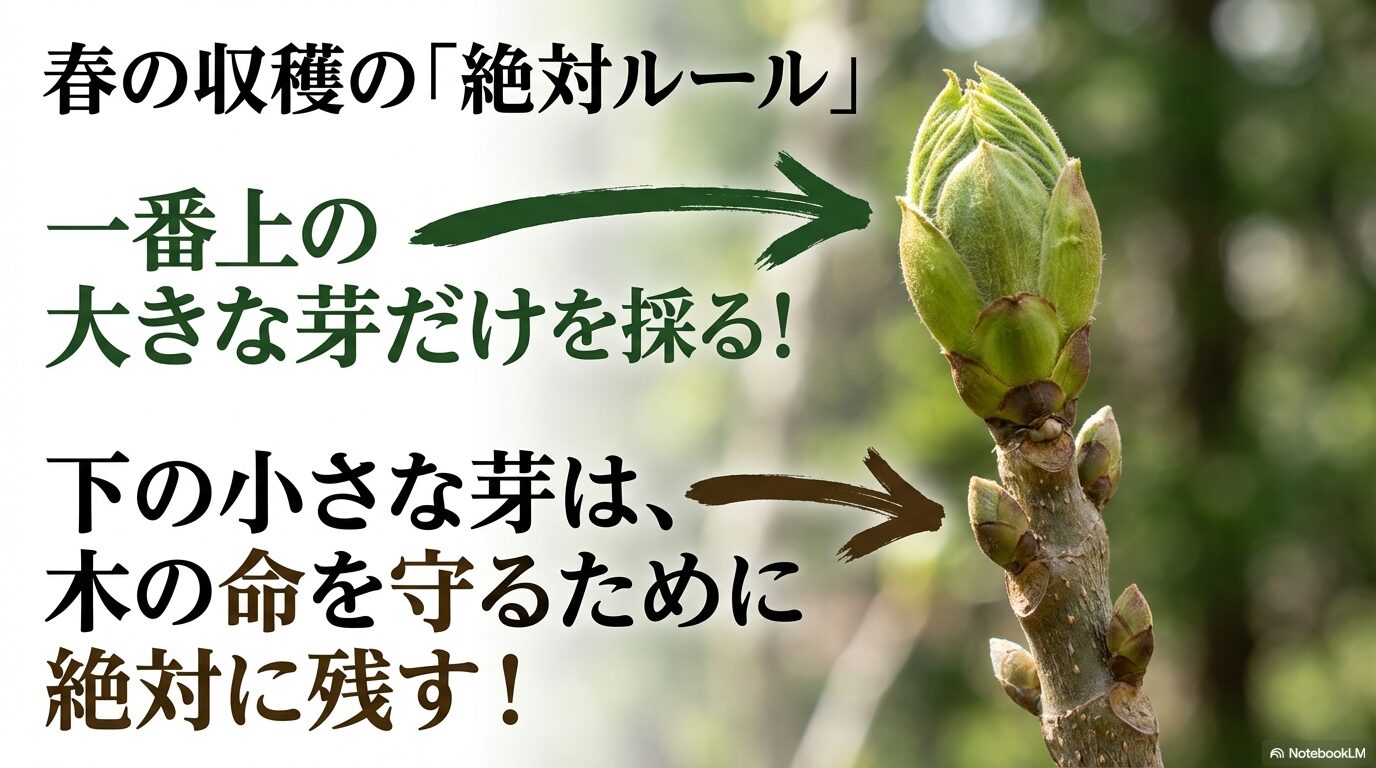 タラの芽を収穫する際の頂芽と側芽の絶対ルール