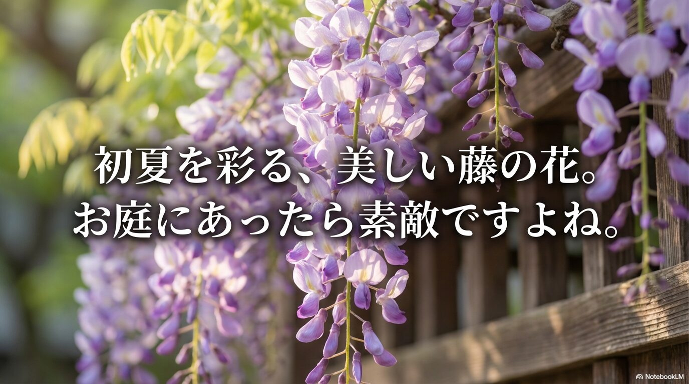 初夏を彩る、美しい藤の花をお庭に迎える魅力