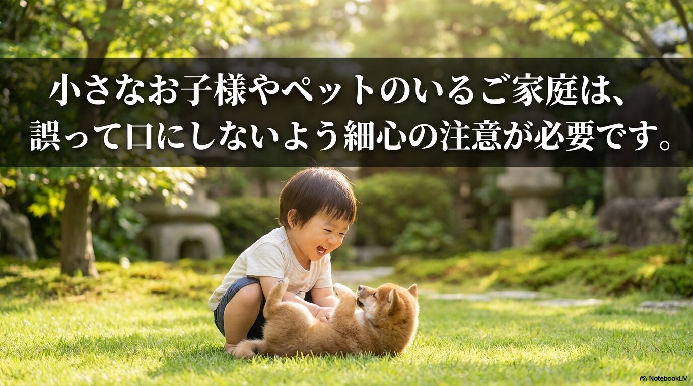 小さなお子様やペットのいるご家庭に向けたシキミの誤飲に対する細心の注意喚起