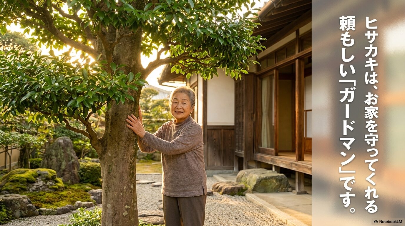 ヒサカキがお家を守ってくれる頼もしいガードマンであるというメッセージ