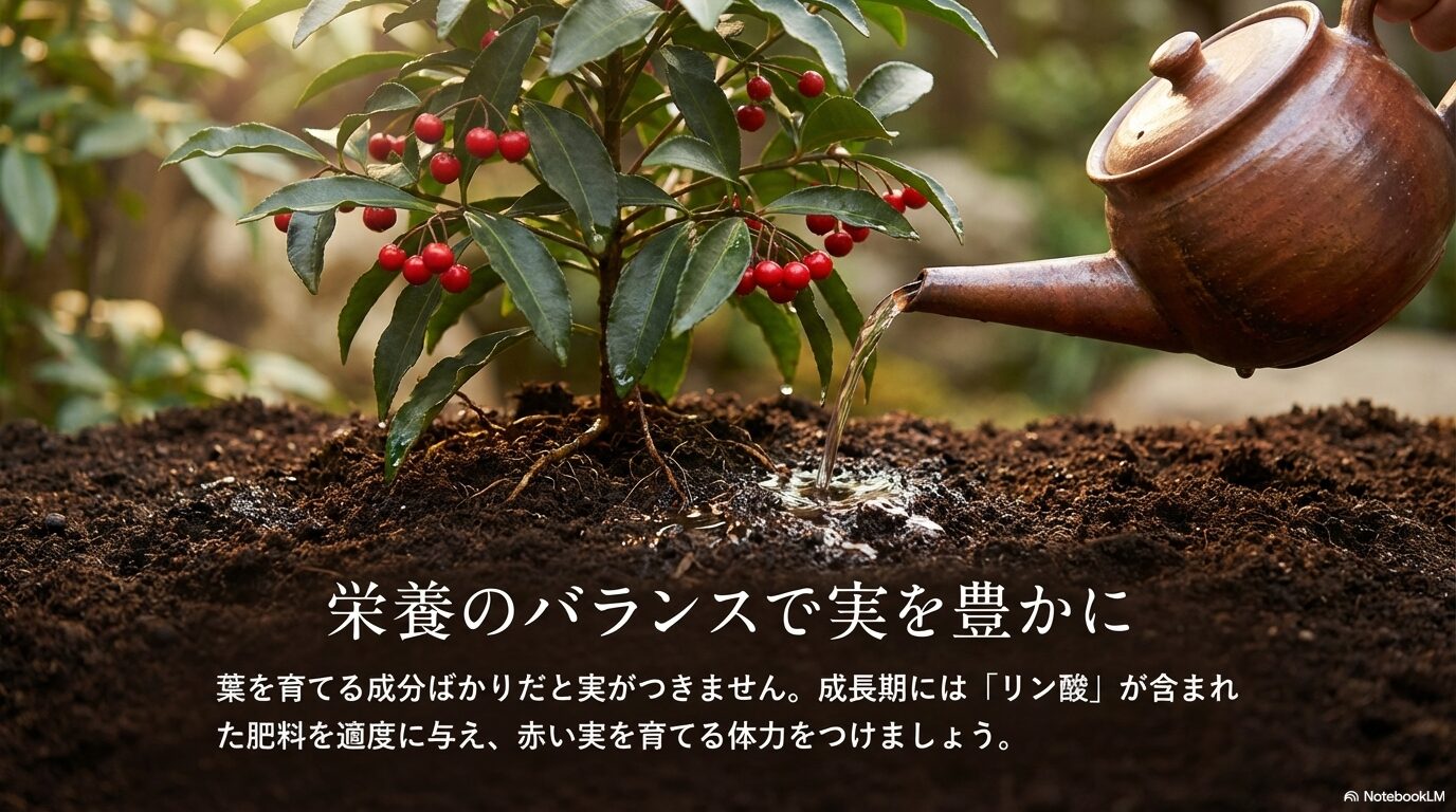 リン酸が含まれた肥料を与え栄養バランスで実を豊かにする