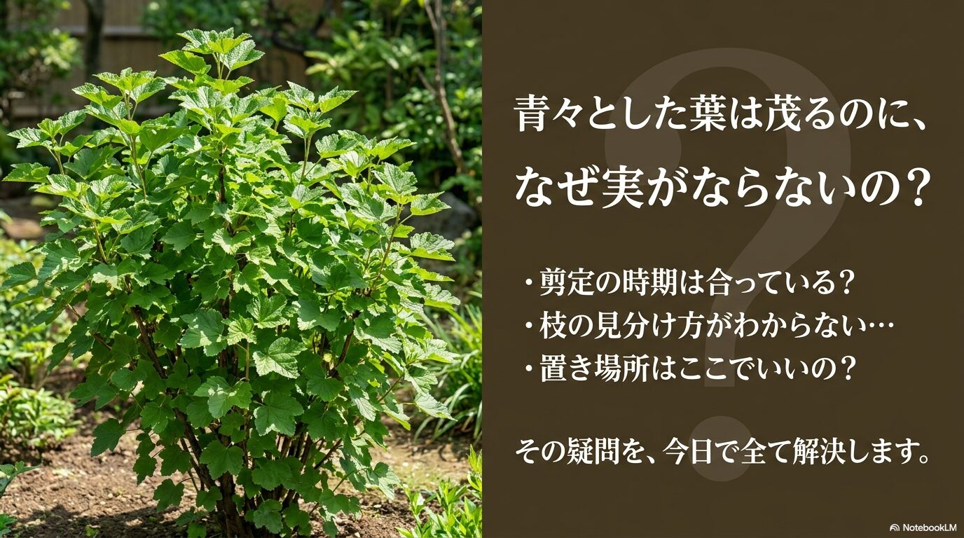 青々とした葉は茂るのに実がならないフサスグリの剪定や置き場所に関する疑問