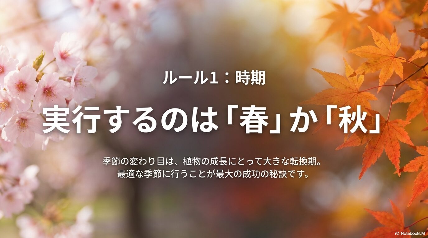 ルール1 時期:実行するのは春か秋が最適