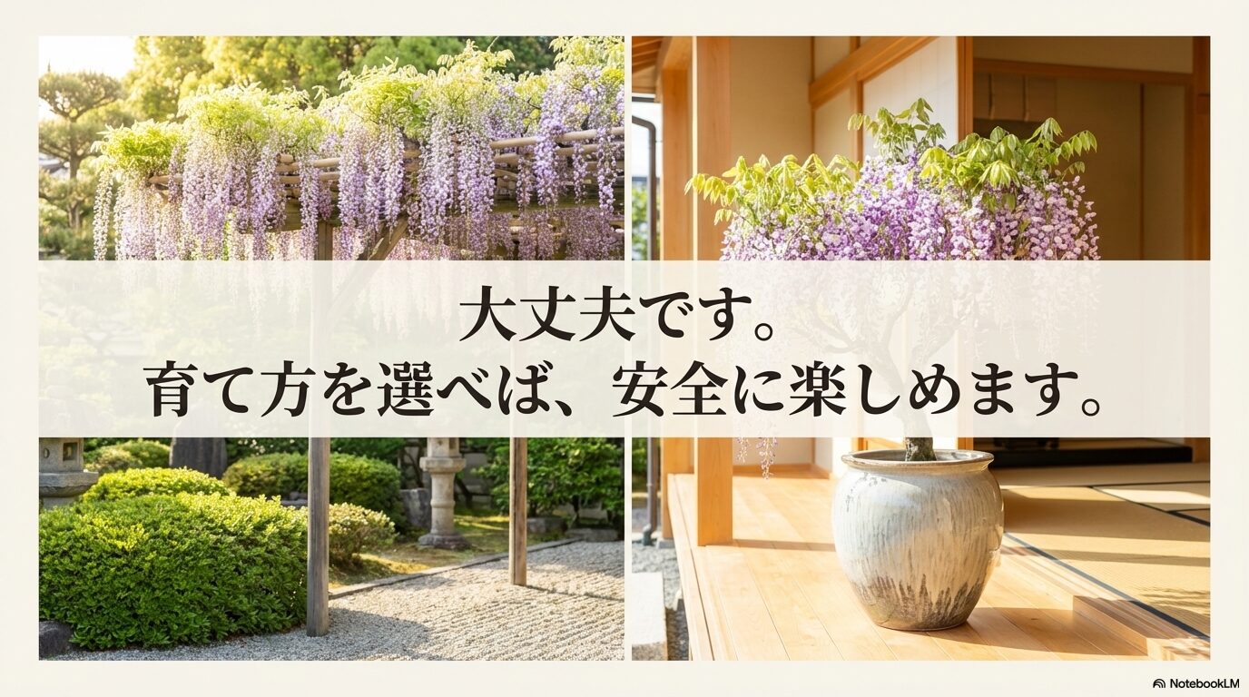 大丈夫です。育て方を選べば安全に楽しめますという安心のメッセージ