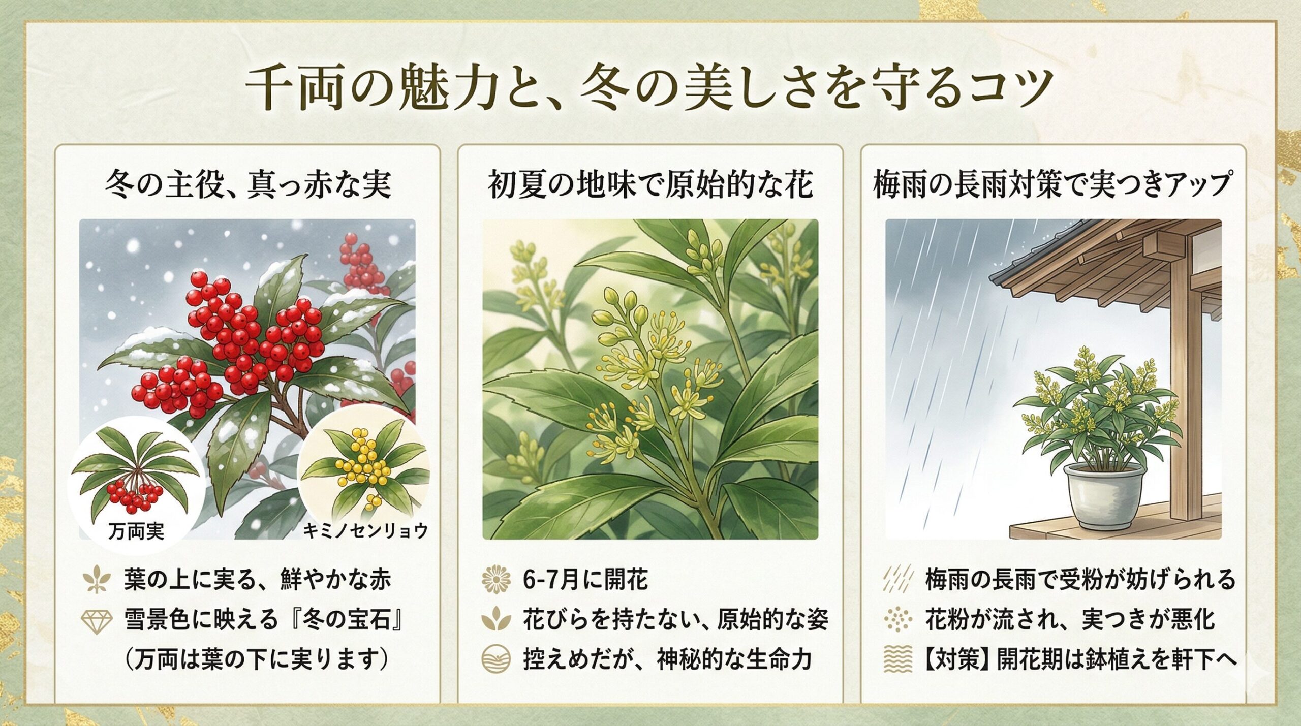 センリョウの魅力と冬の美しさを守るコツ