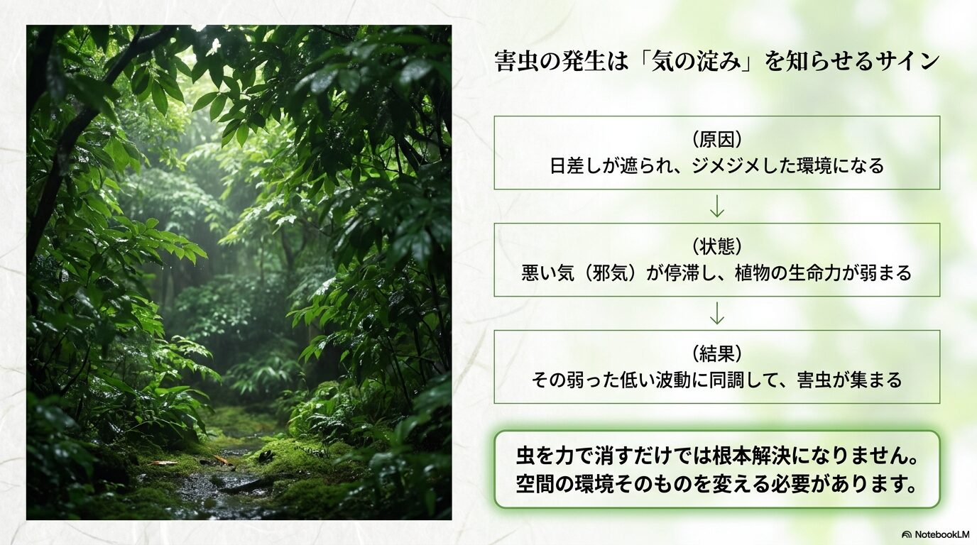 害虫の発生は気の淀みを知らせるサイン。ジメジメした環境と邪気の停滞