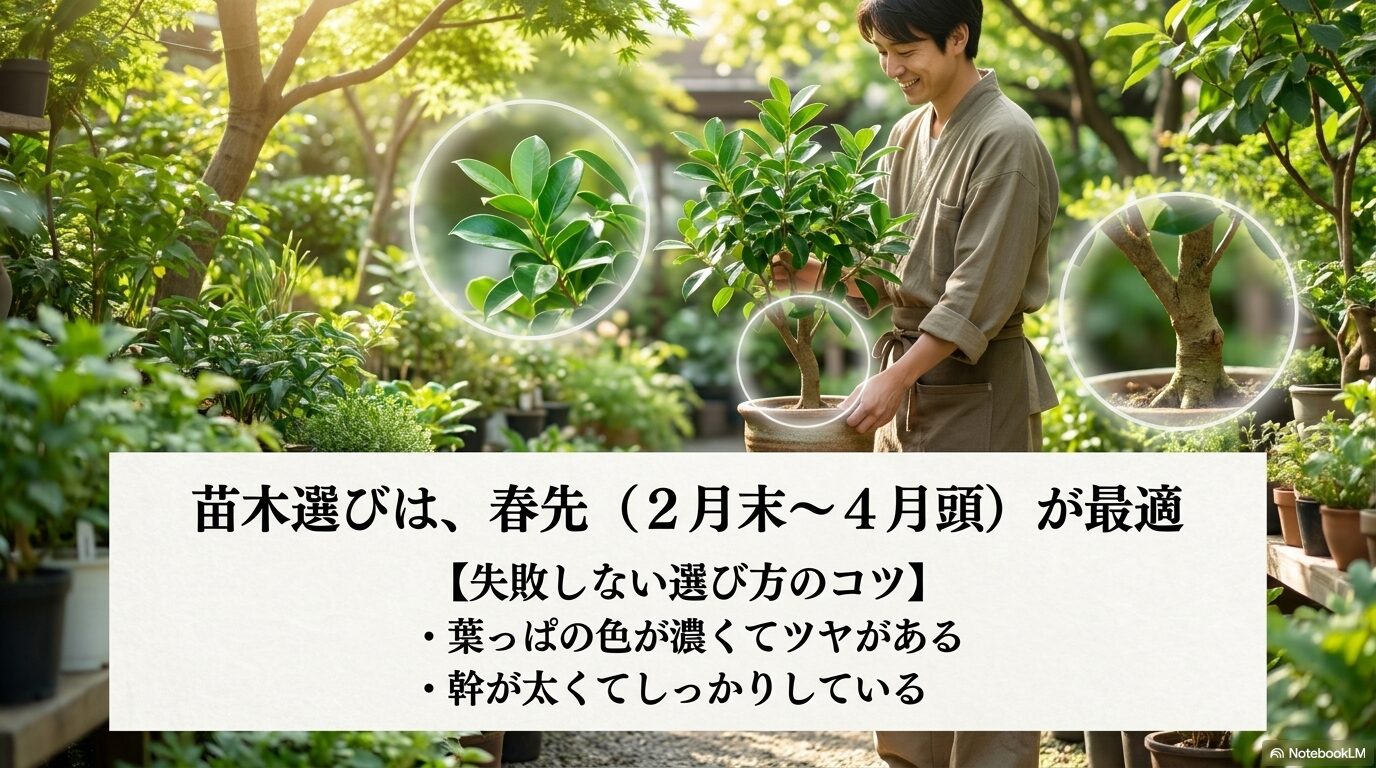 春先が最適！葉の色が濃く幹が太い元気なすだちの苗木の選び方