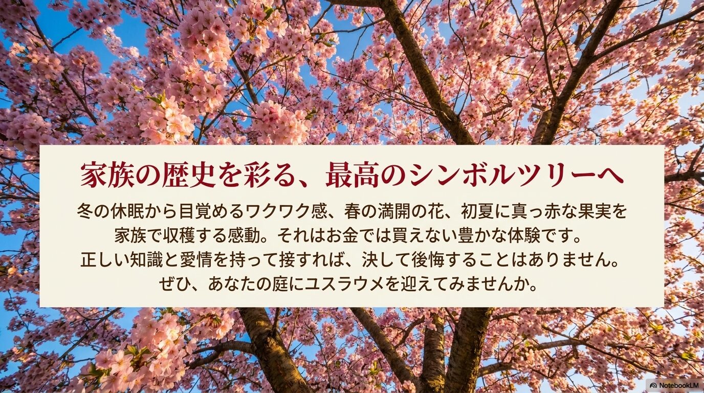 家族の歴史を彩る最高のシンボルツリーとしてのユスラウメ