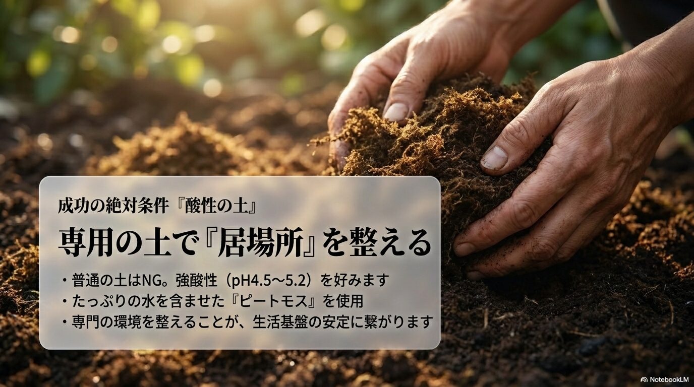 ブルーベリー栽培の絶対条件：強酸性の土壌とピートモスの活用