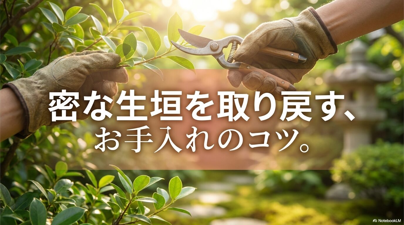 スカスカを解消し、密な生垣を取り戻すための具体的なお手入れのコツ。