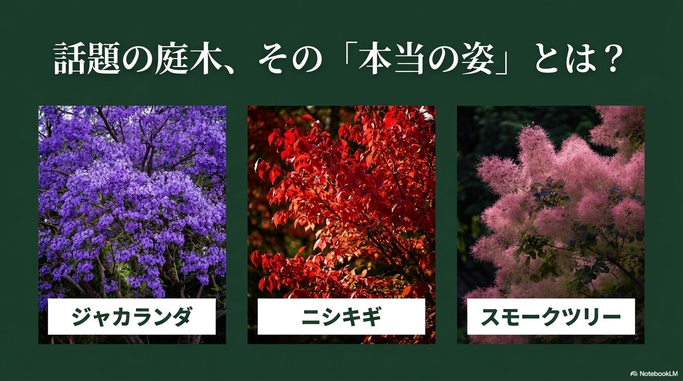 話題の庭木、その「本当の姿」とは?ジャカランダ、ニシキギ、スモークツリー