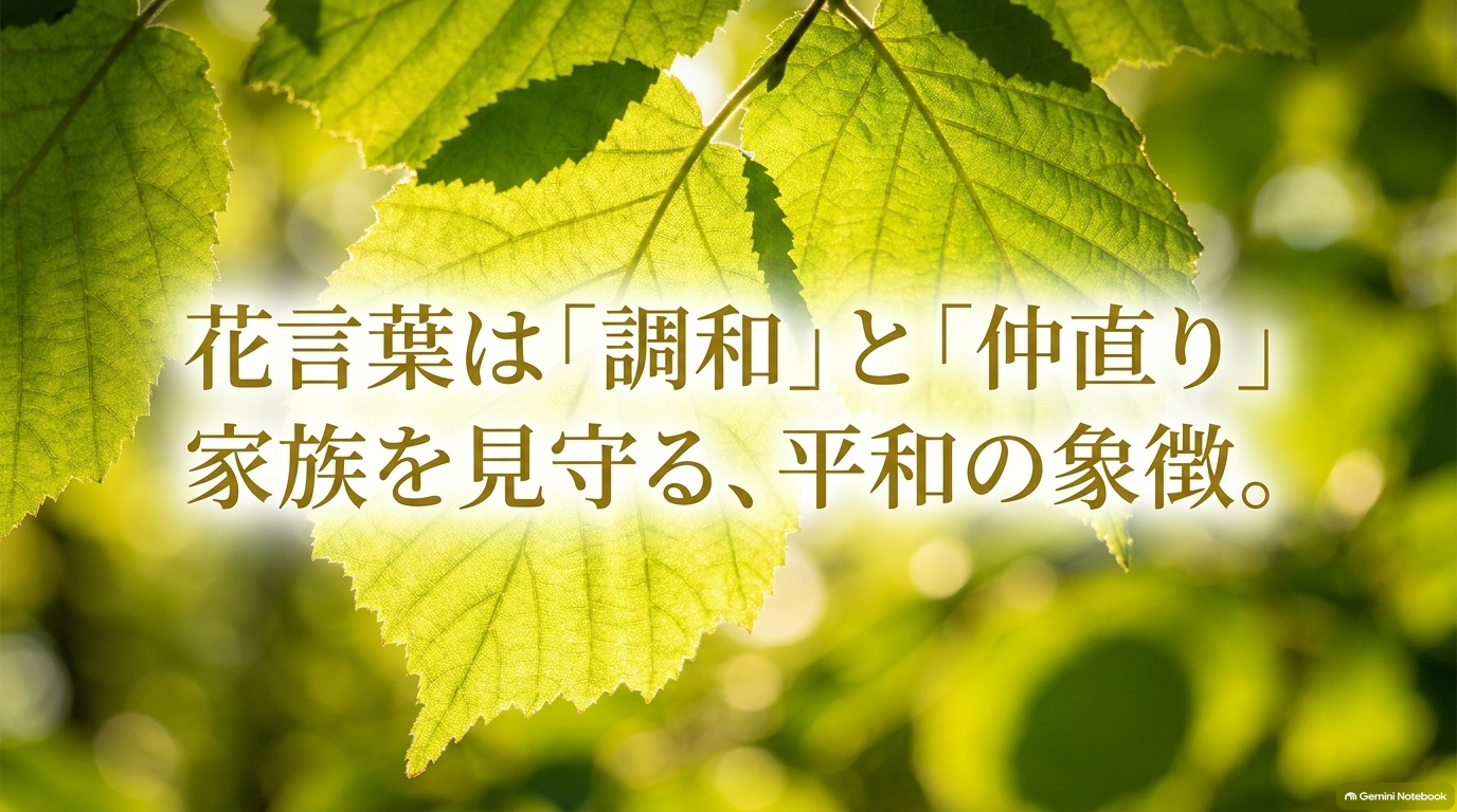 花言葉は「調和」と「仲直り」 家族を見守る、平和の象徴。