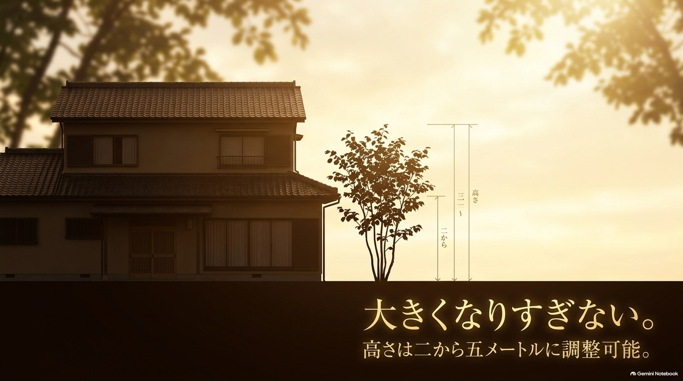 大きくなりすぎない。高さは二から五メートルに調整可能。